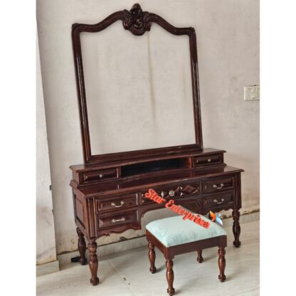 Star Enterprises Wooden Antique Handcrafted Dressing Table DRSR-067 - Image 5