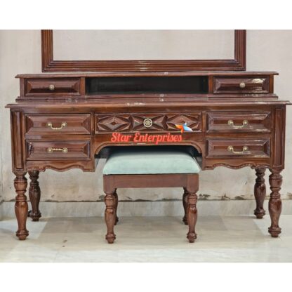 Star Enterprises Wooden Antique Handcrafted Dressing Table DRSR-067 - Image 3