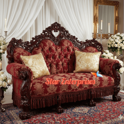 Star Enterprises Wooden Antique Wedding Sofa DWN-042 - Image 3