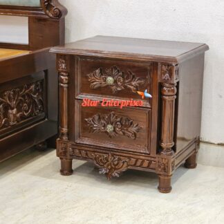 Wooden Handcrafted Bedside Table (1)