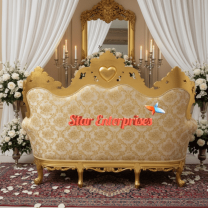 Star Enterprises Wooden Handcrafted Royal Wedding Sofa DWN-043 - Image 2