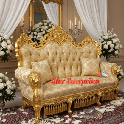 Star Enterprises Wooden Handcrafted Royal Wedding Sofa DWN-043 - Image 3