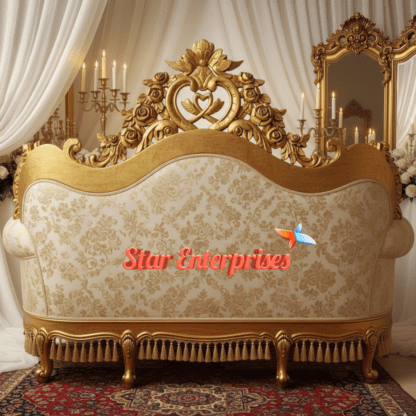 Star Enterprises Wooden Royal Carved Wedding Sofa DWN-045 - Image 2