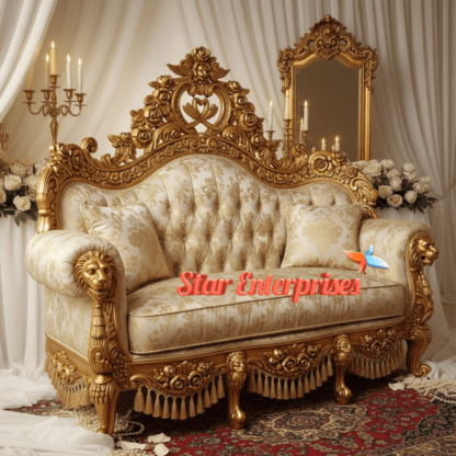 Star Enterprises Wooden Royal Carved Wedding Sofa DWN-045 - Image 3