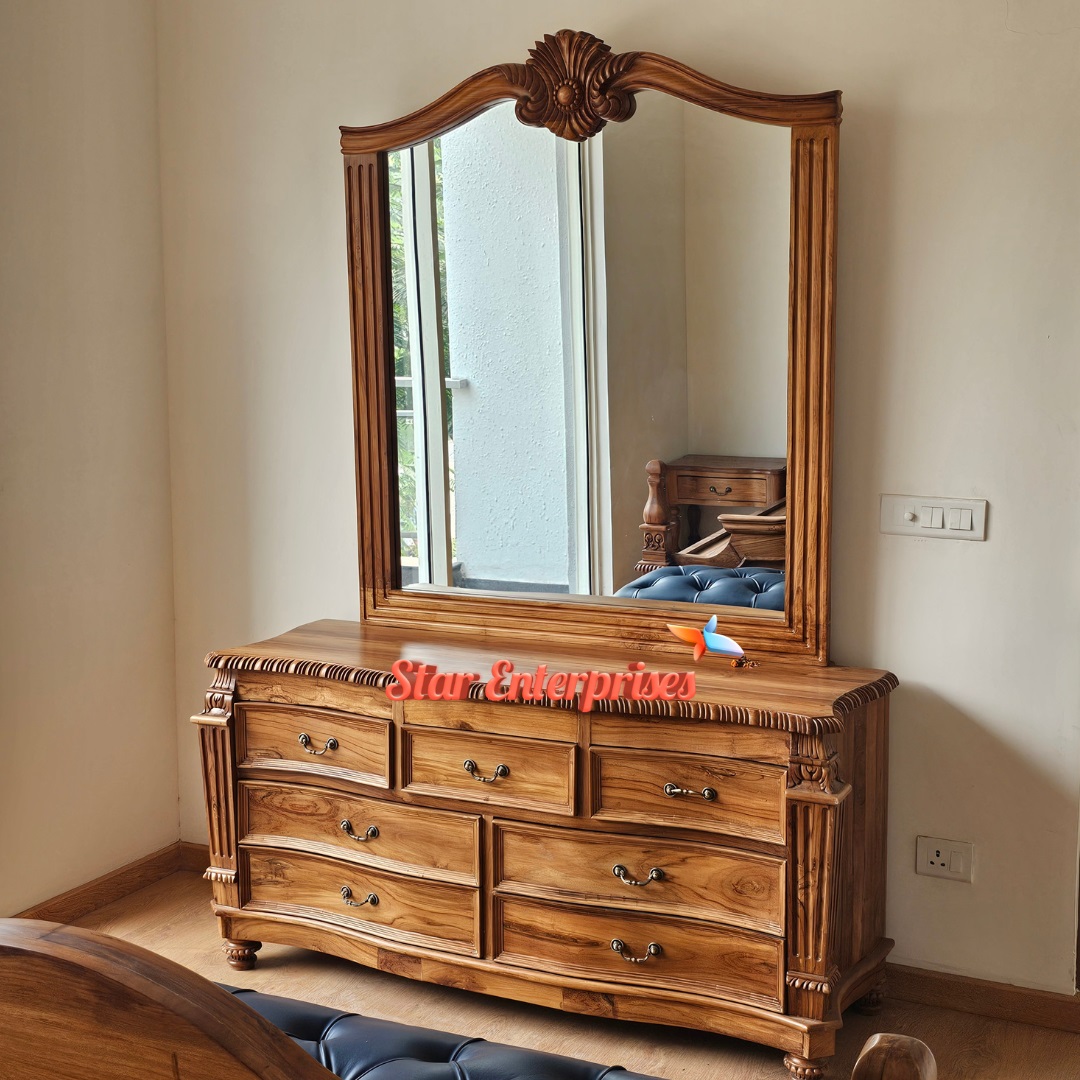 Star Enterprises Premium Teak Wood Dressing Table DRSR-068 - Image 3