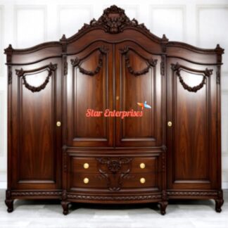 Teak Wood Antique Carved Almirah