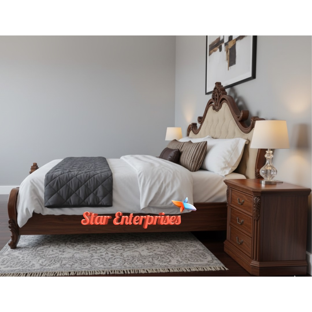 Star Enterprises Teak Wood Sleek Design Bed BD-0158 - Image 4