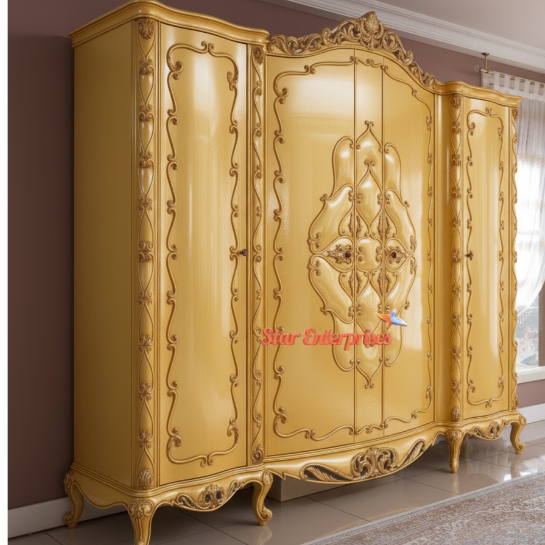 Star Enterprises Wooden Luxury Carved Almirah Design ALM-050 - Image 2