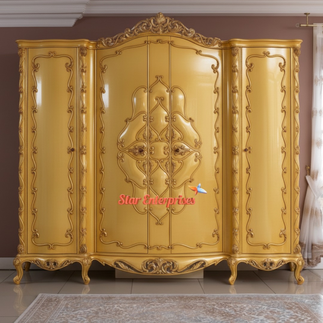 Star Enterprises Wooden Luxury Carved Almirah Design ALM-050 - Image 4
