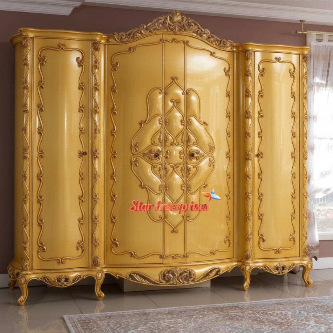 Star Enterprises Wooden Luxury Carved Almirah Design ALM-050 - Image 3