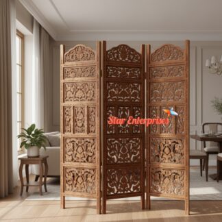 Wooden Three Panel Room Divider