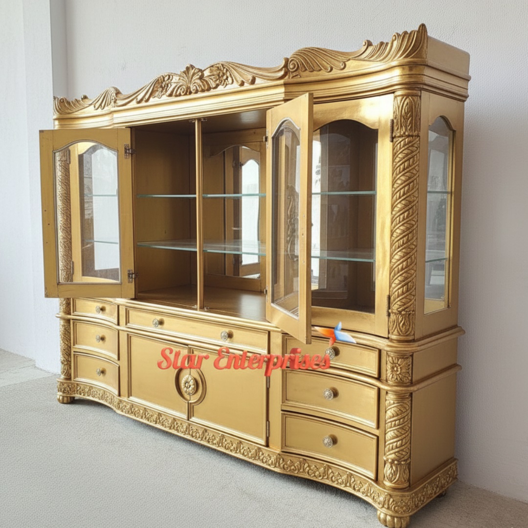 Star Enterprises Premium Wood Luxury Crockery Unit CKR-065 - Image 2