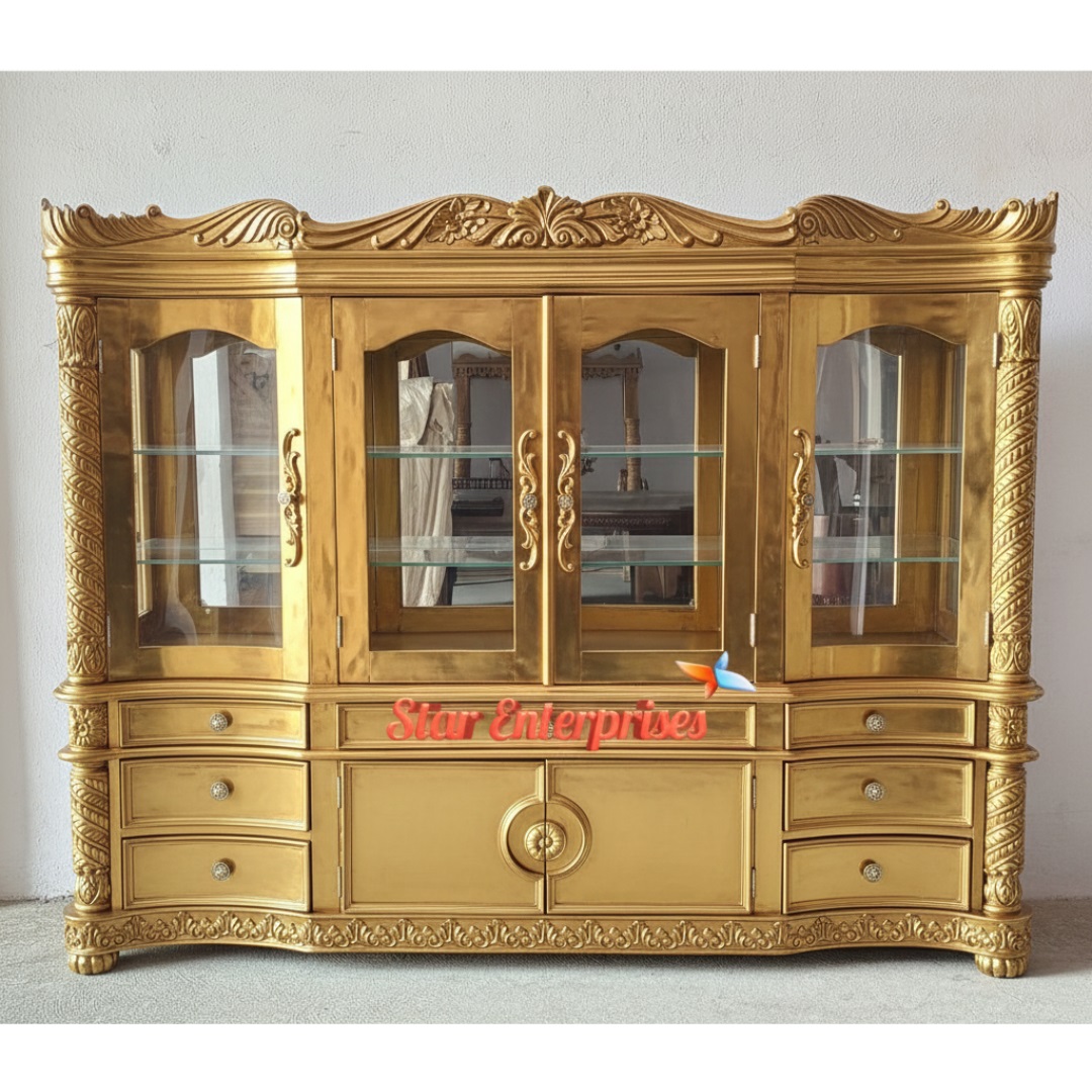 Star Enterprises Premium Wood Luxury Crockery Unit CKR-065 - Image 4