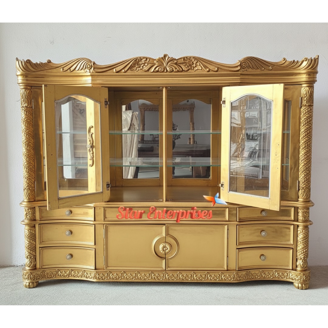 Star Enterprises Premium Wood Luxury Crockery Unit CKR-065 - Image 3