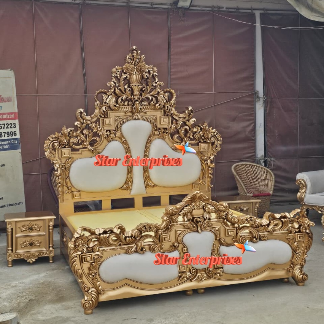 Star Enterprises Teak Wood Royal Maharaja Bed BD-0159 - Image 2