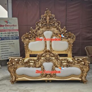 Teak Wood Hand Carved Maharaja Bed