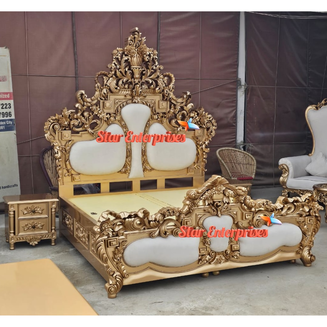 Star Enterprises Teak Wood Royal Maharaja Bed BD-0159 - Image 4