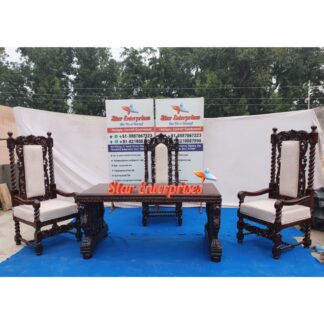 Teak Wood Handcrafted Vintage Office Desk