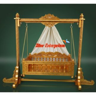 Teak Wood Royal Baby Cradle Design