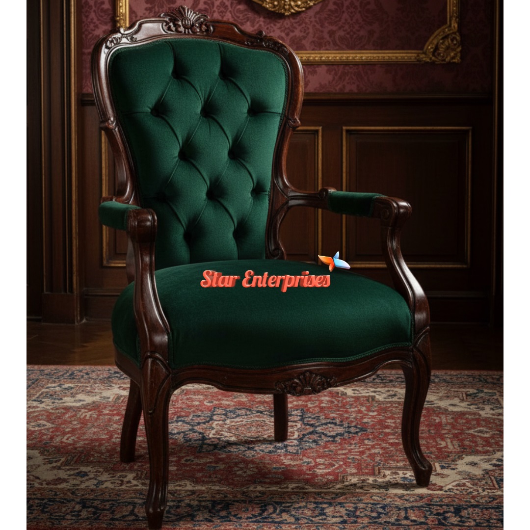 Star Enterprises Wooden Antique Sleek Bedroom Chair BDCH-0110 - Image 2