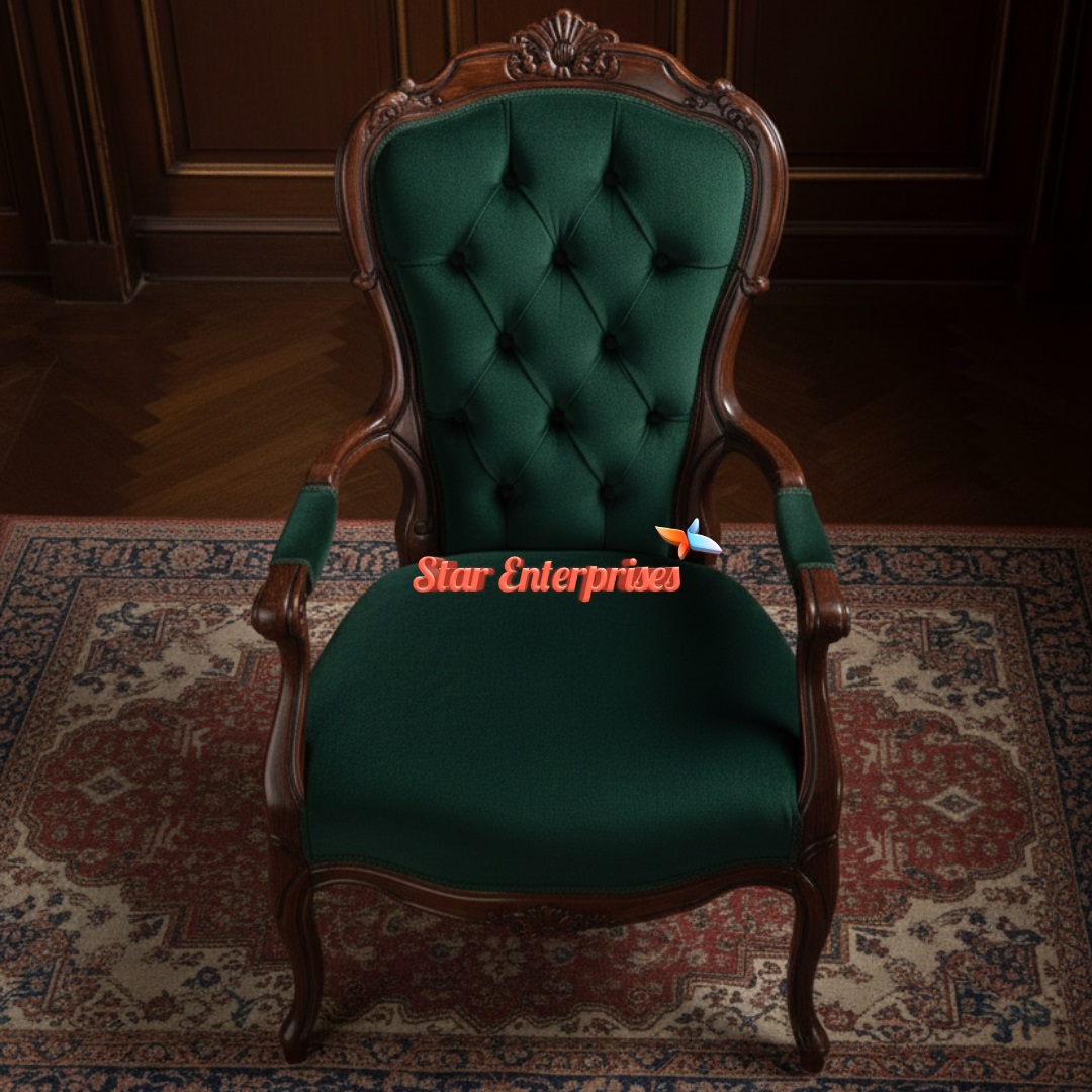 Star Enterprises Wooden Antique Sleek Bedroom Chair BDCH-0110 - Image 3