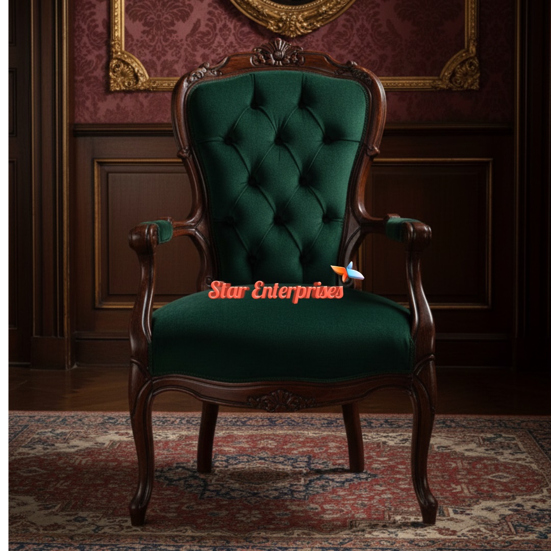 Wooden Antique Sleek Bedroom Chair