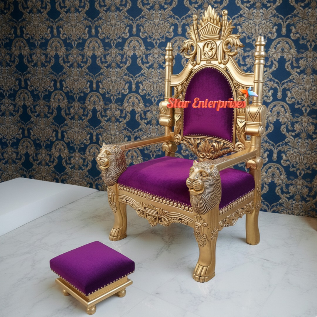 Star Enterprises Wooden Luxury Maharaja Chair CHR-049 - Image 2