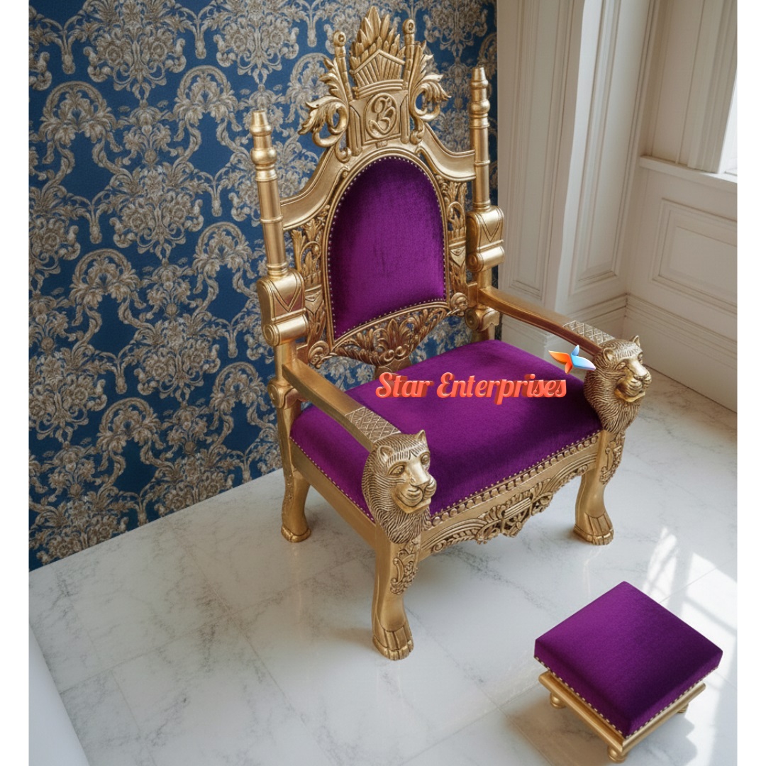 Star Enterprises Wooden Luxury Maharaja Chair CHR-049 - Image 3