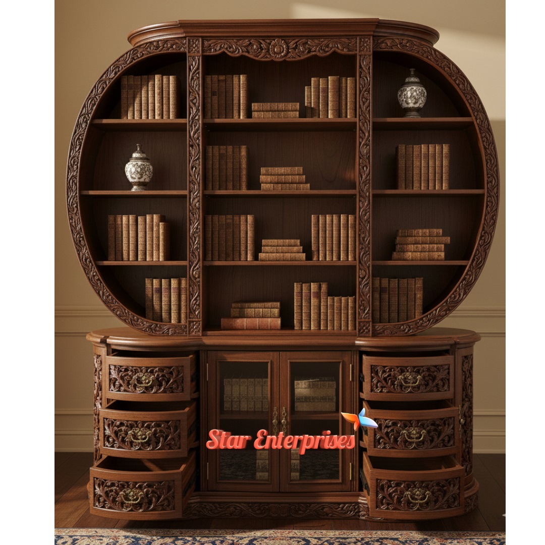 Star Enterprises Wooden Round Classic Bookshelf BSF-033 - Image 2