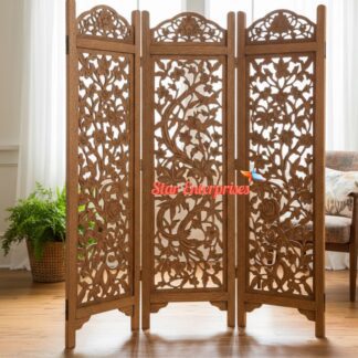 Wooden Three Panel Room Divider