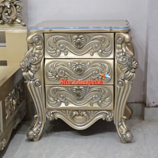 Wooden Antique Carved Bedside Table