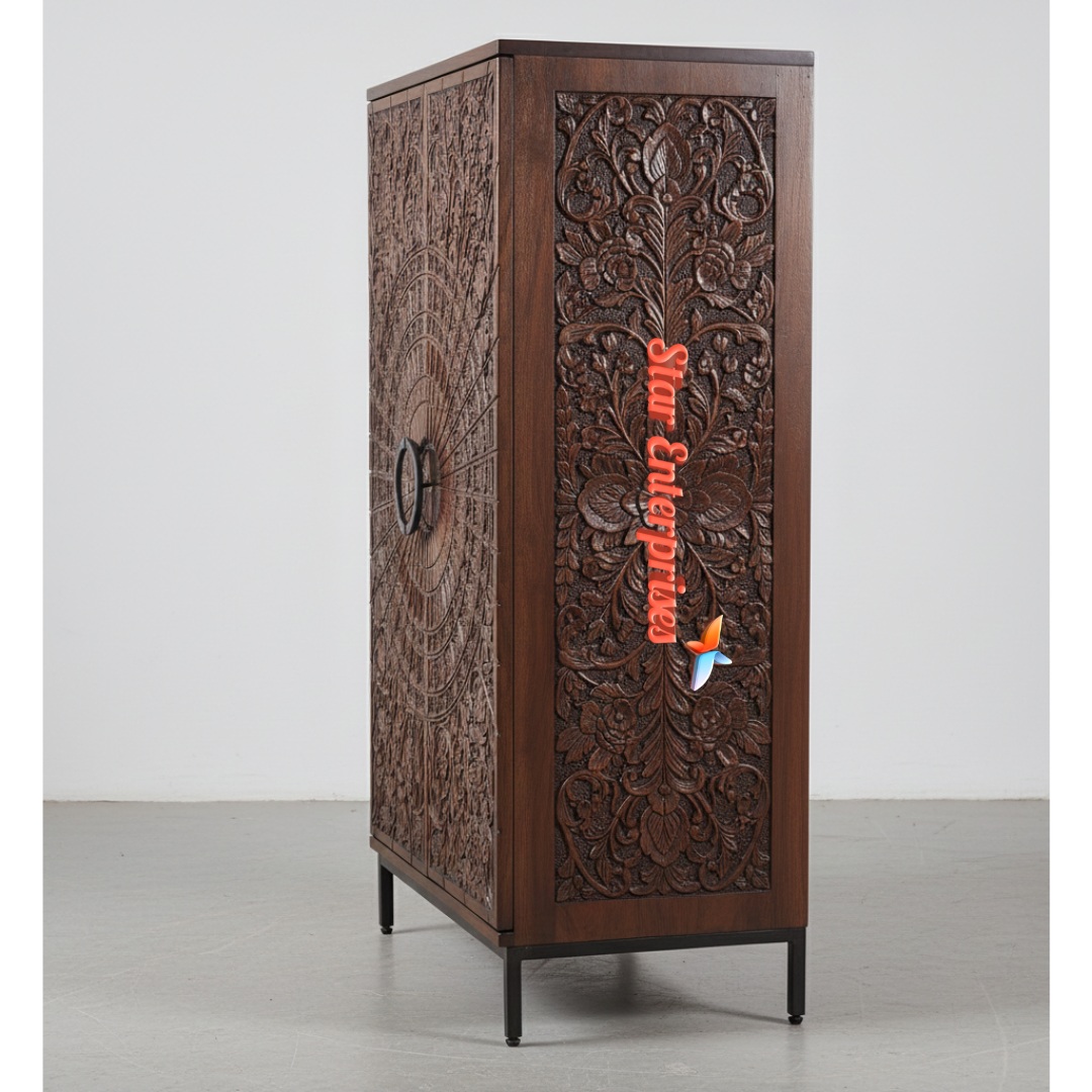 Star Enterprises Wooden Classic Carved Bar Cabinet BAR-045 - Image 3