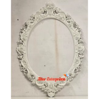 Wooden Classic Oval-Shaped Mirror Frame