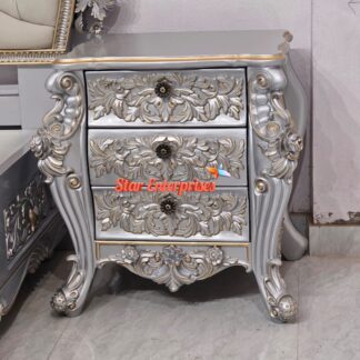 Wooden Classical Carved Bedside Table