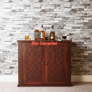 Wooden Handcrafted Bar Cabinet