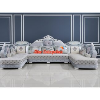 Wooden Modern Style L-Shape Sofa Set