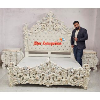 Wooden Royal 3D Carved Bedroom Furniture.