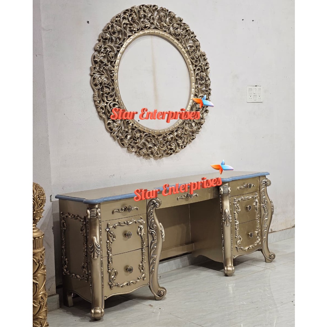 Wooden Classical Carved Dressing Table
