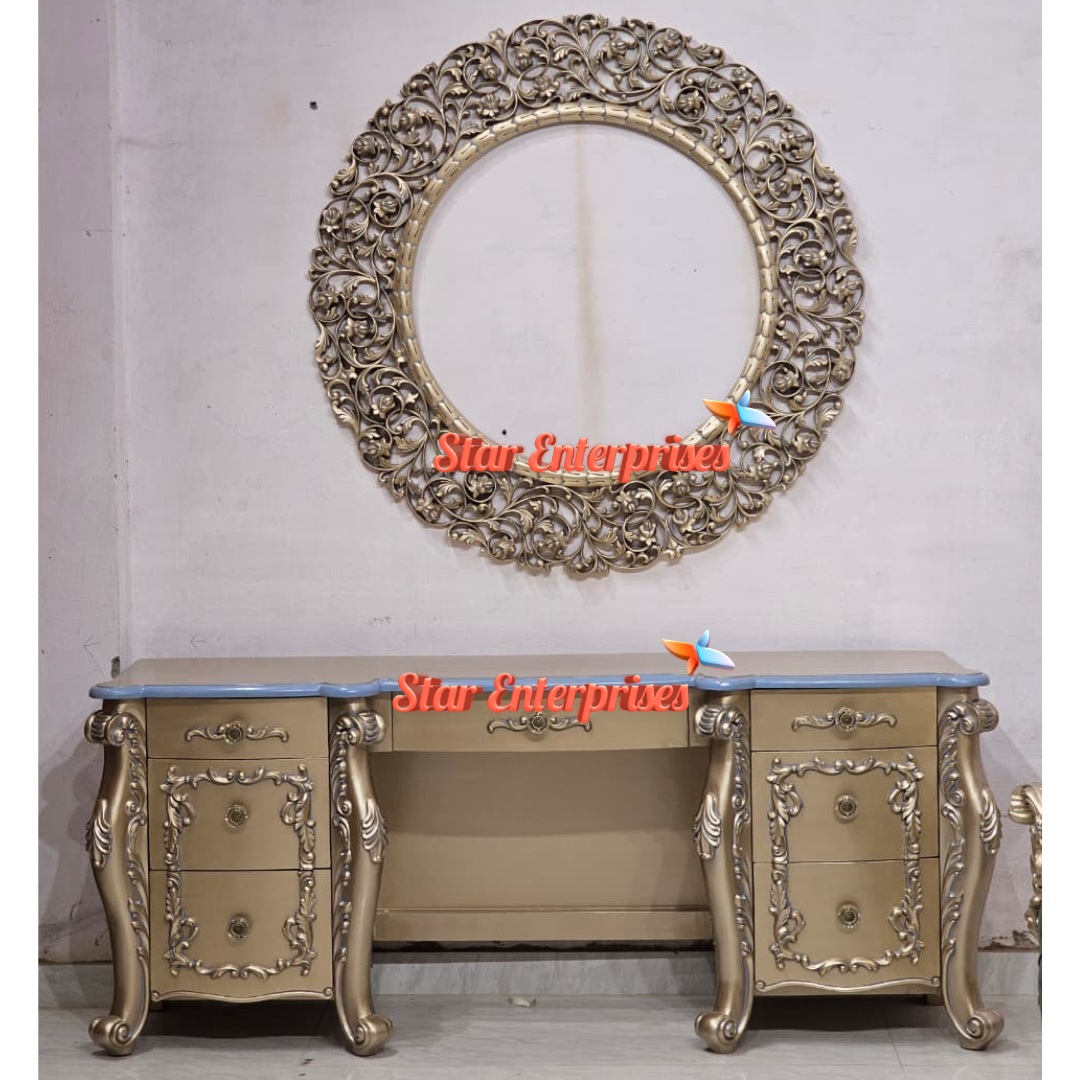 Star Enterprises Wooden Royal Carved Dressing Table DRSR-071 - Image 7