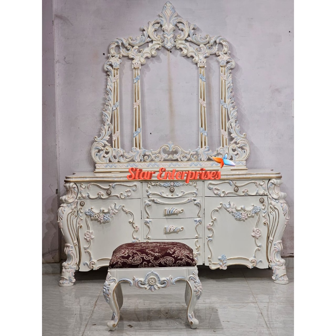 Star Enterprises Wooden Royal Hand Carved Dressing Table DRSR-073 - Image 6