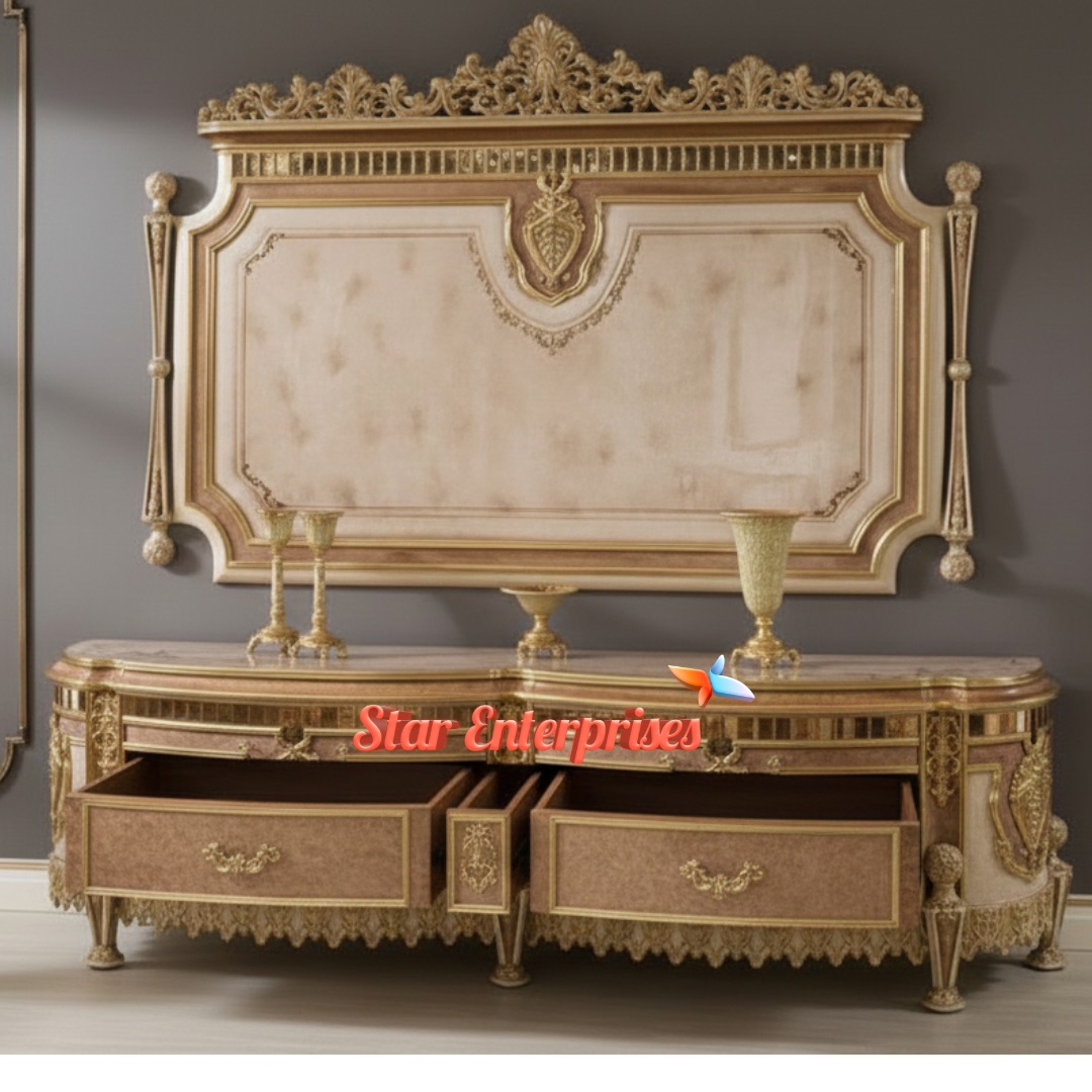 Star Enterprises Wooden Royal Handcrafted TV Unit TVCB-046 - Image 2