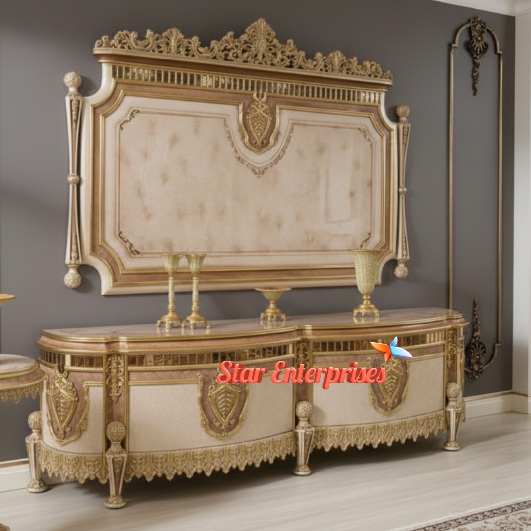 Star Enterprises Wooden Royal Handcrafted TV Unit TVCB-046 - Image 3