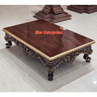 Wooden Traditional Carved Pooja Chowki