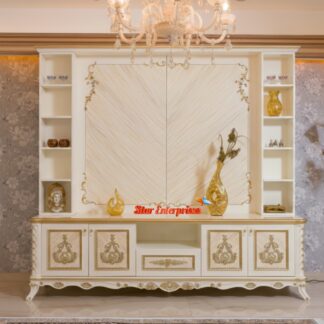 Premium Teak Wood Classic TV Unit