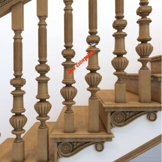 Solid Teak Wood Staircase Pillars