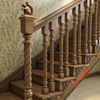 Teak Wood Classic Staircase Pillars