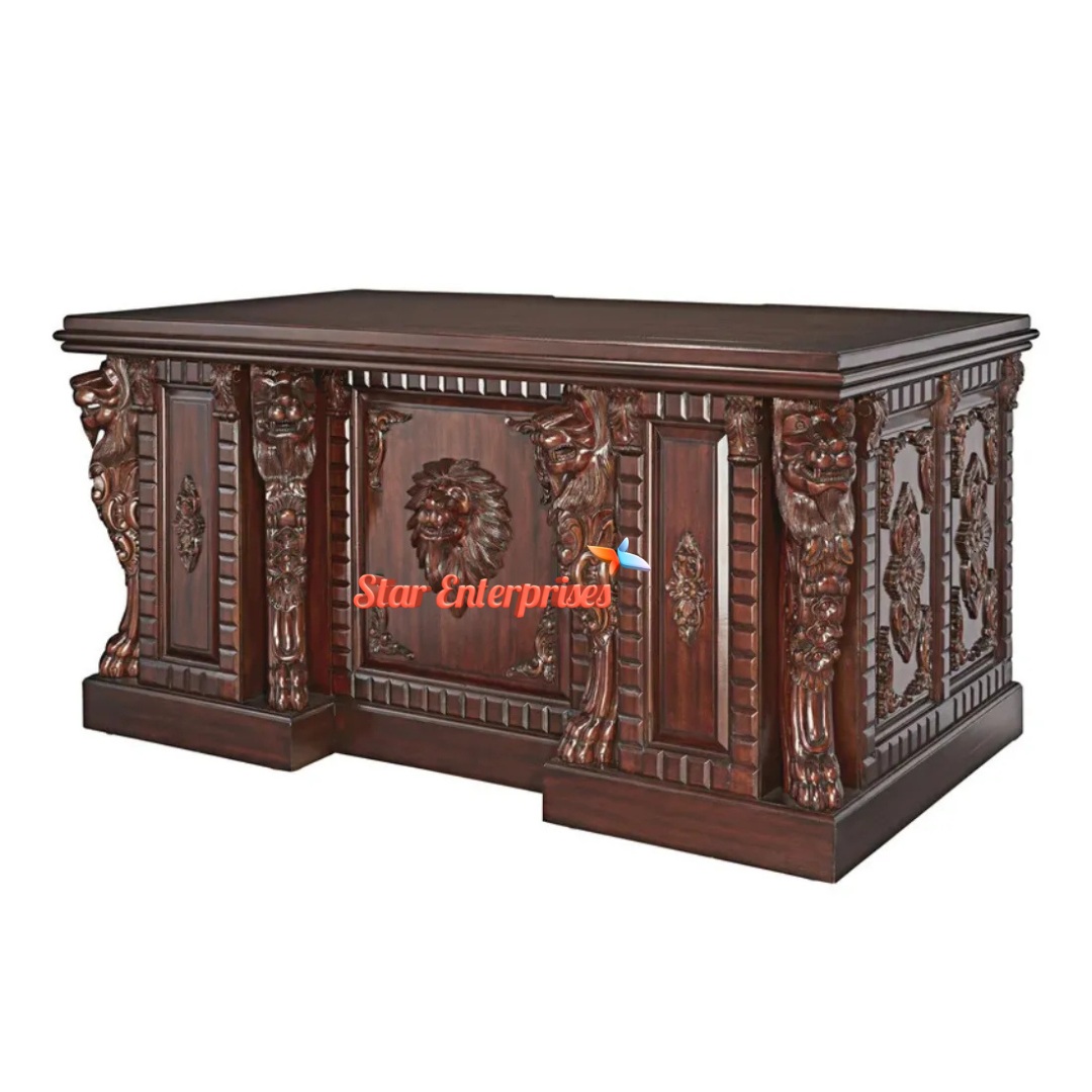 Star Enterprises Premium Heavy Carved Office Desk OFD-031 - Image 3