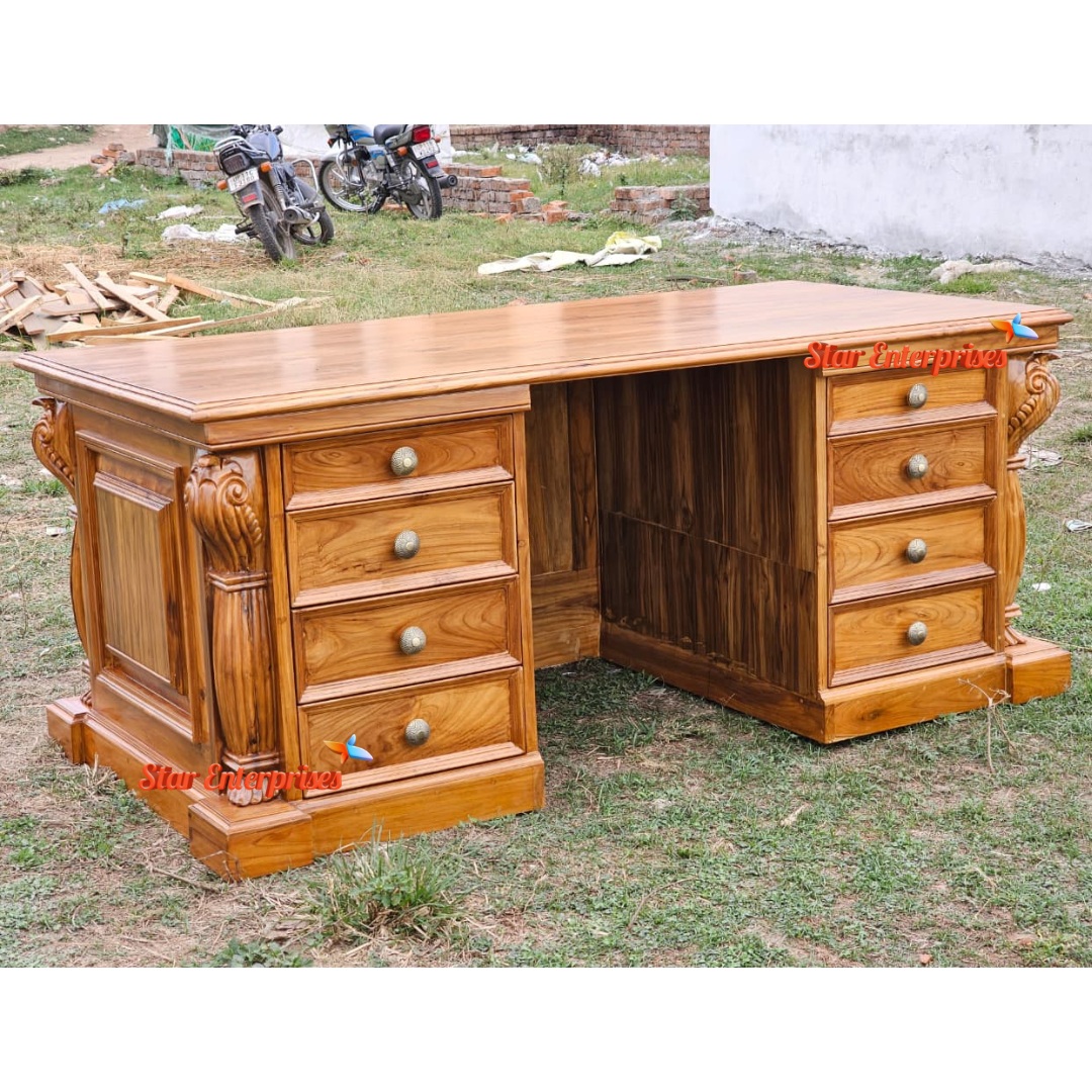 Star Enterprises Premium Teak Wood Executive Office Desk OFD-030 - Image 7