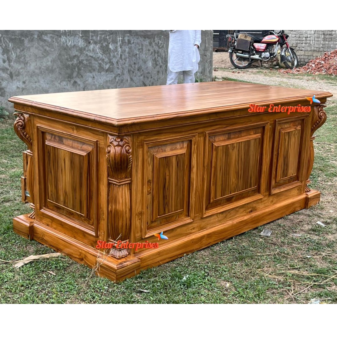 Star Enterprises Premium Teak Wood Executive Office Desk OFD-030 - Image 6