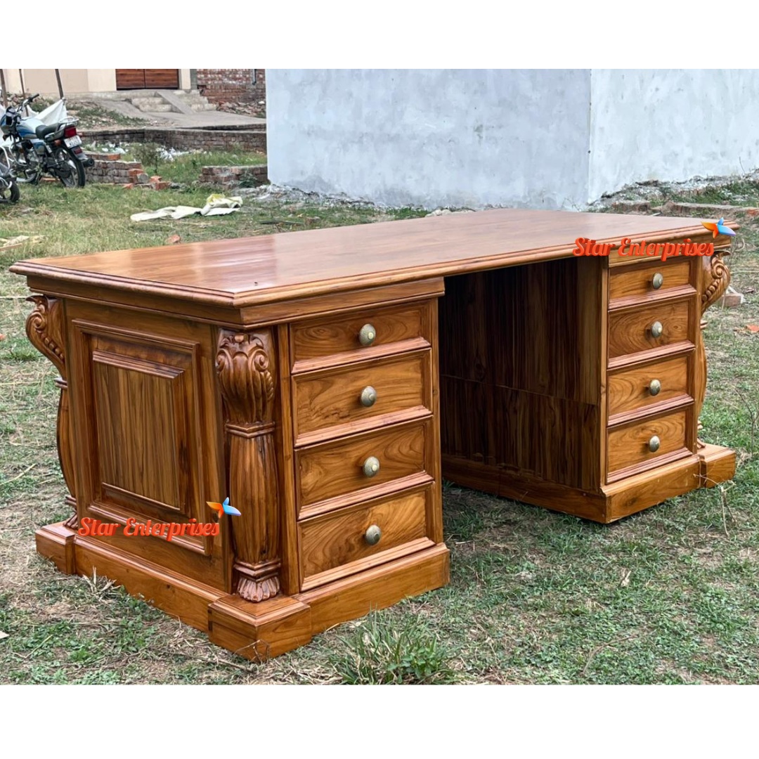 Star Enterprises Premium Teak Wood Executive Office Desk OFD-030 - Image 3